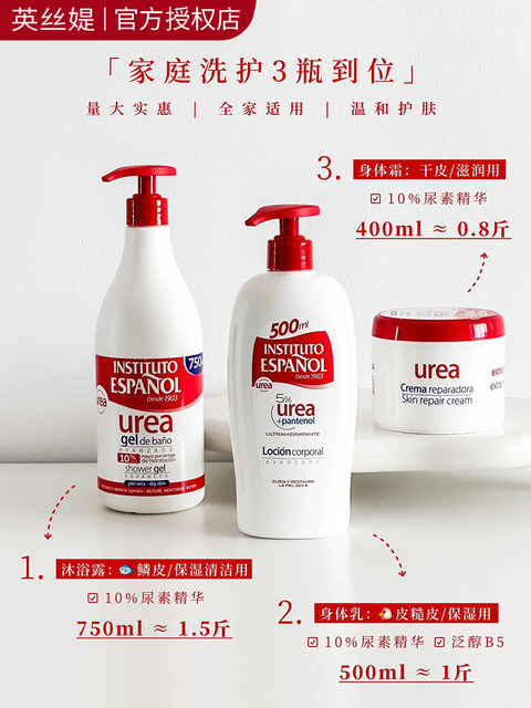 Spanish Intis urea shower gel family size large-capacity Intis body cream for men and women with long-lasting fragrance