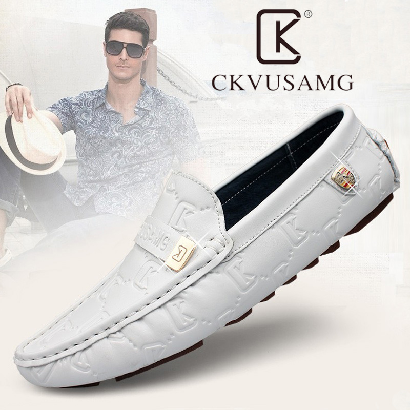 European Station White Bean Bean Shoes Men Genuine Leather Spring Autumn New Trends Soft-bottom Driving Shoes Han Edition Men Casual Leather Shoes