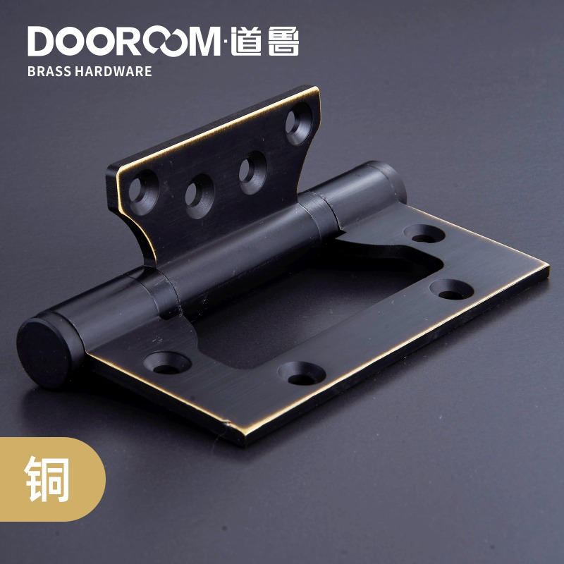 Full copper thickened silent-slotted primary-secondary hinge wooden door silencing copper hinges lacquered door folding sheet 4-inch copper sheet