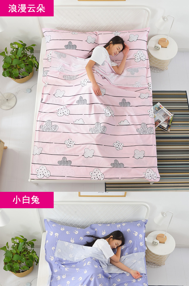 Cotton Hotel Diagonal Sleeping Bag Travel Khách sạn dành cho người lớn đôi Du lịch xách tay Travel Anti-dirty Sheets Sleeper