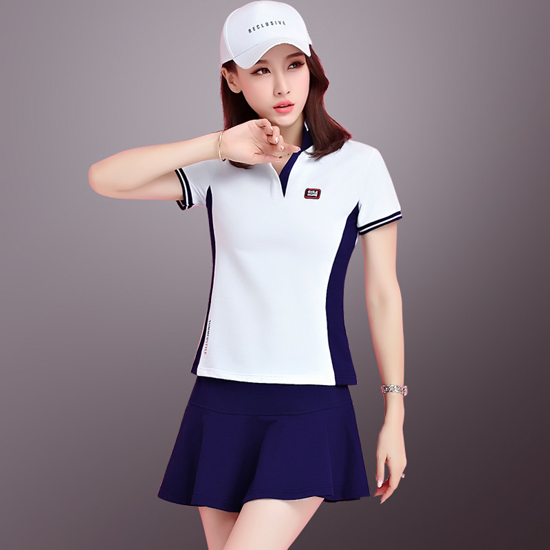 Tennis Skirt Sportswear Suit Women 2022 Summer New Short Sleeves Badminton Suit Casual Short Skirt Two Suit Pants Dress