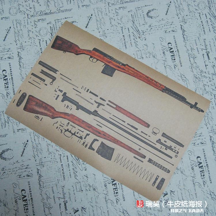 [USD 6.05] Semi-automatic rifle poster weapon rifle exploded view ...