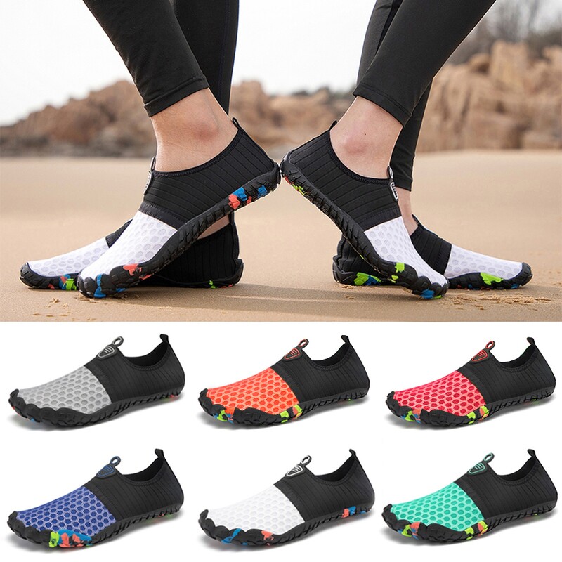 New men and women beach diving snorkeling couple wading upstream swimming shoes soft shoes non-slip anti-cutting barefoot skin shoes
