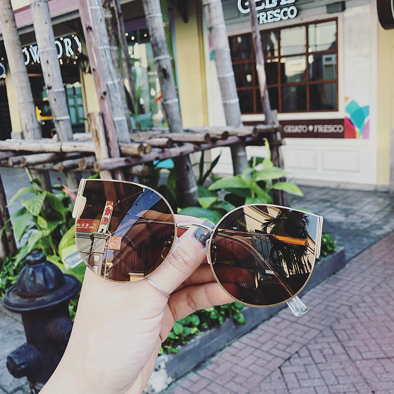 Qin Lan Same Optical Cat Eye Pattern Sunglasses Woman Korea Tide Star Polarized Sunglasses