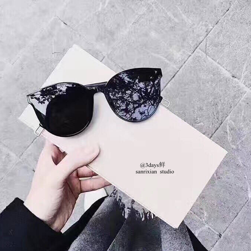 ins tide net red the same male small face thin glasses sunglasses Female tide Korean female star round face polarized sunglasses