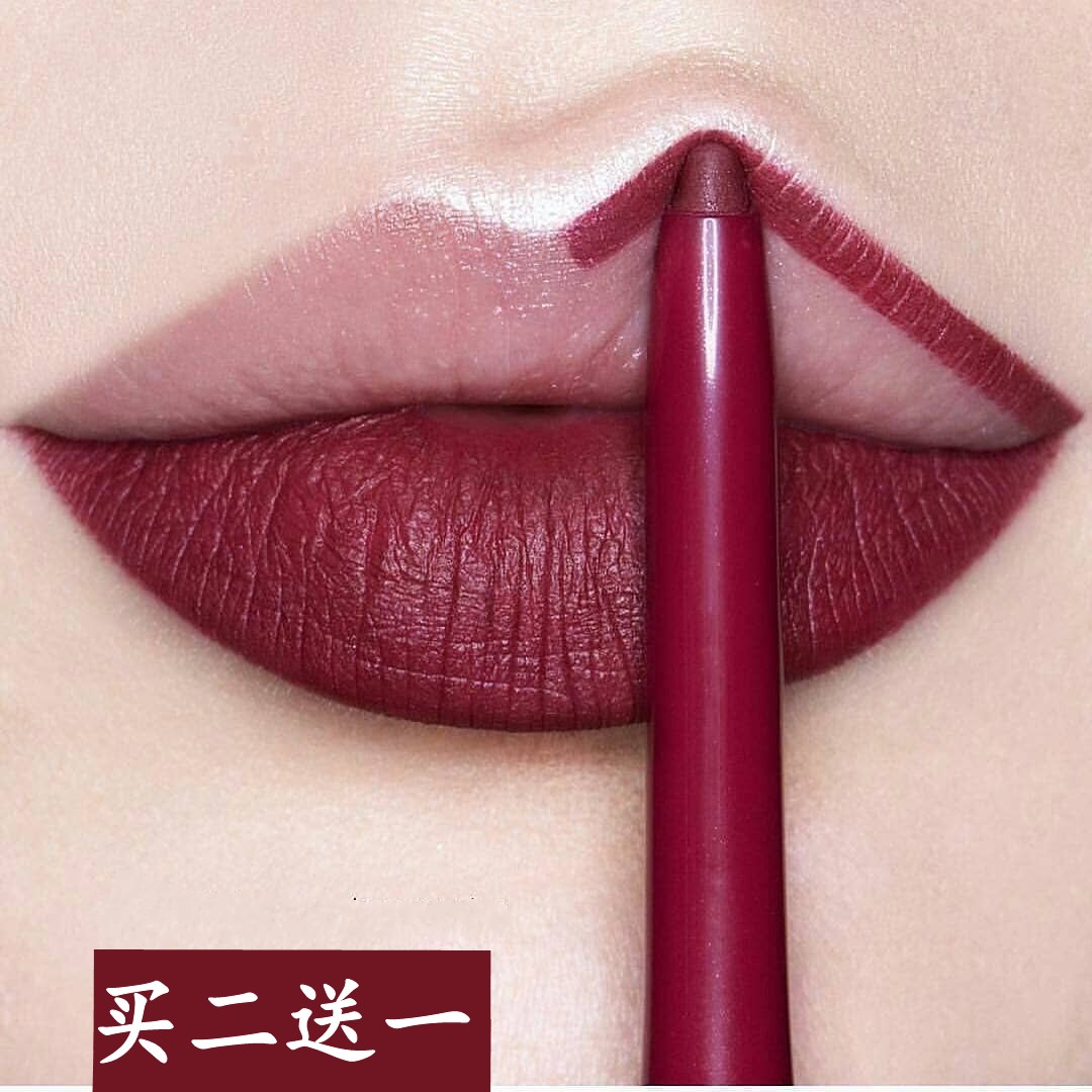 ins and American fog pasta red pens do not fall color waterproof persistent moisturizing lip thread pen female beginners don't stick cup