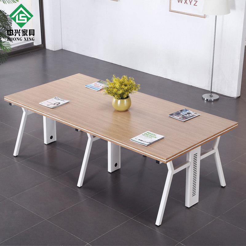 ZTE new modern new fashion conference table office panel negotiation table steel foot conference table office furniture