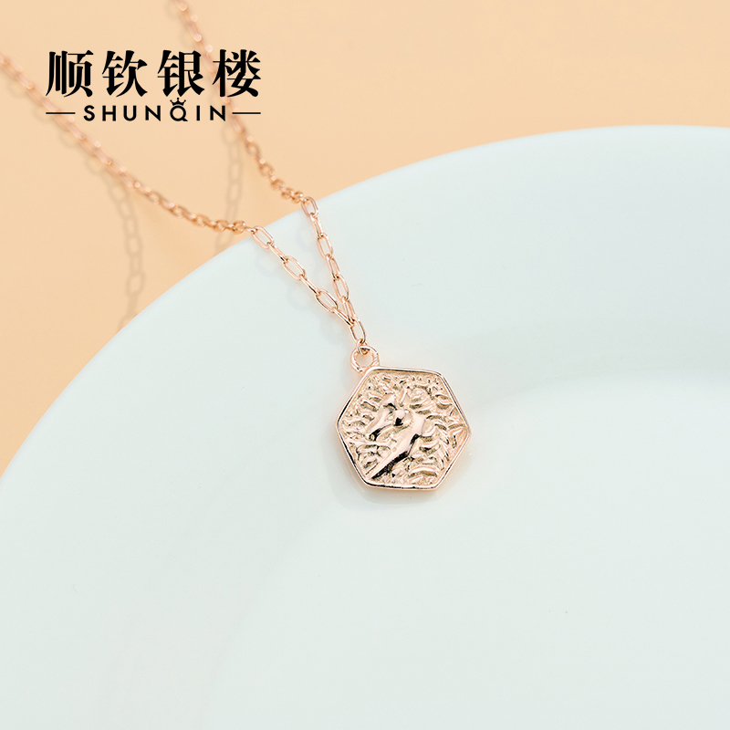 Cischon Silver Floor S925 Pure Silver Unicorn Necklace Woman Presents small crowdsourced design to send girlfriend girlfriends a light and luxurious