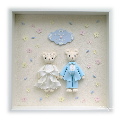 Глина для невесты, памятная фоторамка, DIY, делается под заказ, подарок на день рождения, с медвежатами