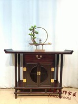 New Chinese style foyer porch cabinet solid wood strip table table end view god table for Buddha table old elm zen partition upturned head cabinet