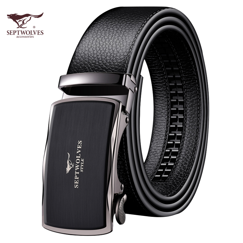 Seven Wolf Men's Belt Leather Pure Buffalo High-end Luxury New Tide Belt Pants Belt Belt