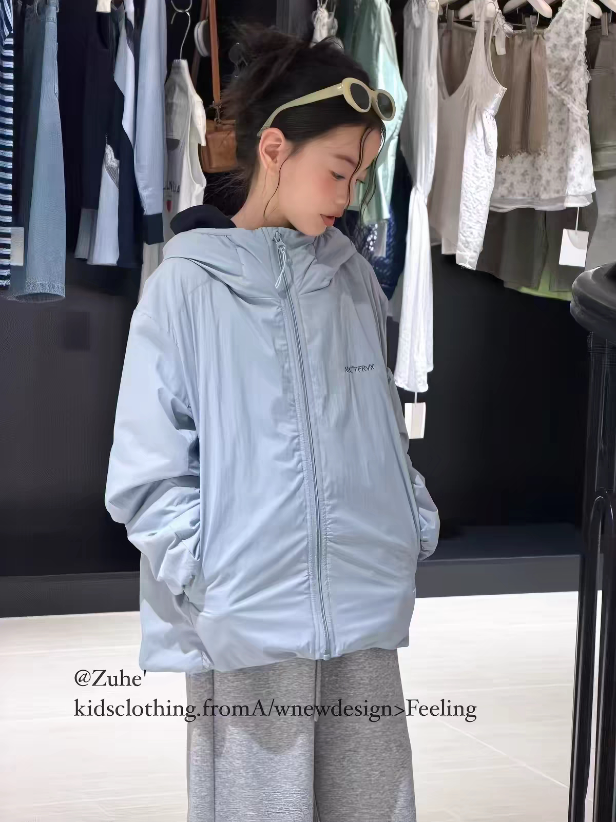 祖赫女童韩系连帽薄棉服26秋冬新款中大童冲锋衣外套男童拉链夹克 — 6