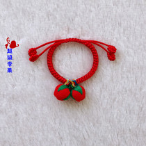 Adult infant baby fabric handmade Christmas fabric handmade pressing Ping An Guo small apple red rope bracelet