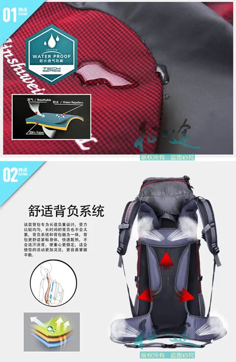 Túi leo núi chuyên nghiệp Túi thể thao ngoài trời vai nam và nữ 75L lít dung tích lớn balo laptop zipit
