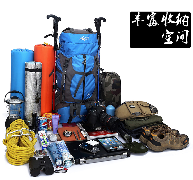 Mở túi lang ngoài trời ba lô túi leo núi 55L6065L du lịch ba lô nam nữ túi thể thao cắm trại ba lô balo trong suốt