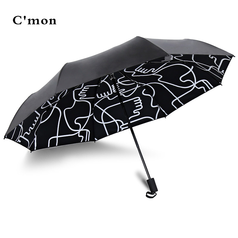 Cmon automatic sun umbrella sun umbrella Anti-UV dual-use creative five folding vinyl parasol for women