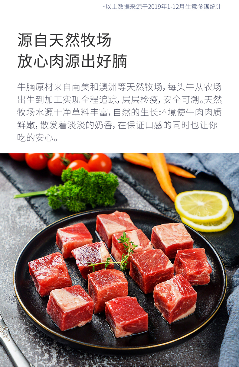 大希地 澳洲进口精修牛腩块250g*6袋 图3