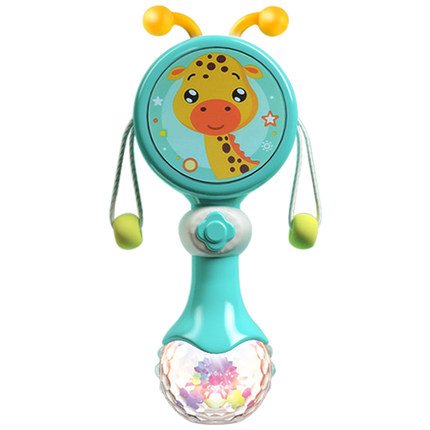婴儿手摇铃玩具0-3个月拨浪鼓男宝宝牙胶6-12