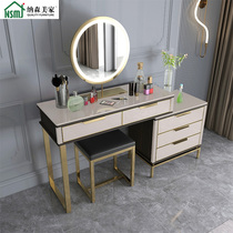 Italian minimalist dresser Modern minimalist with lamp mirror makeup table Light luxury small apartment bedroom storage cabinet One cabinet