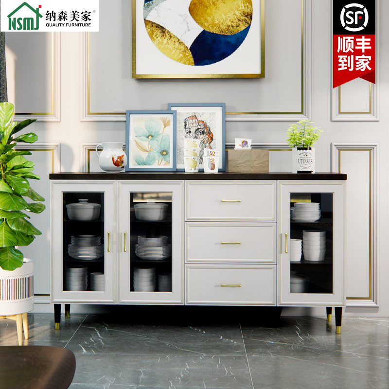 Italian Style Light Extravagant Dining Cabinet Modern Minima Living Room Tea Water Cabinet Wine Cabinet Multifunction Kitchen Leaning Against Wall Integrated Cabinet