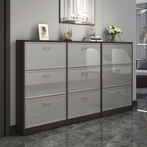 Italian light luxury ultra-thin shoe cabinet 17cm modern simple dump-type entrance cabinet Household door large capacity locker