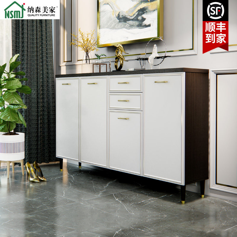 Light luxury door-to-door shoe cabinet Simple modern foyer entrance cabinet Household large-capacity locker balcony storage cabinet