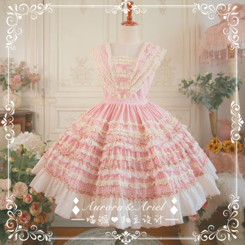 Оригинальное короткое хлопковое платье с бантом, стиль Лолита, Lolita Jsk