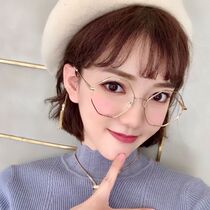 Glasses frame female Korean version of retro octagonal glasses myopia male round face polygon eye frame frame plain Big Frame