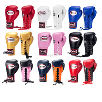 Thai twins boxing gloves Muay Thai adult male lace training cowhide fighting Sanda fitness leather boxing gloves