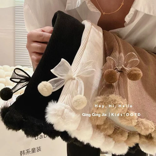 Зимние штаны с бантиком для девочек для отдыха, коллекция 2023, свободный прямой крой