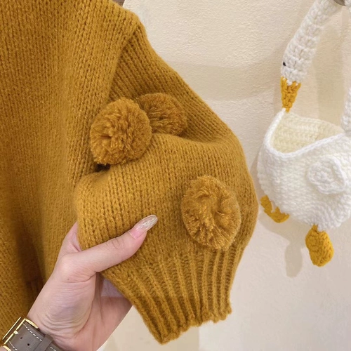 Демисезонный фонарь, удерживающий тепло трикотажный мягкий цветной свитер, «сделай сам», увеличенная толщина, в корейском стиле