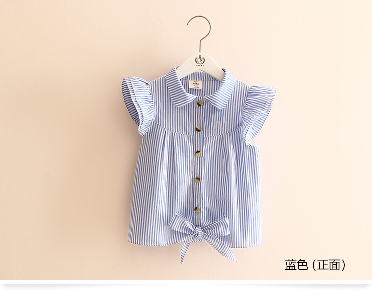 Áo sơ mi nữ mùa hè 2019 trẻ em Áo sơ mi ngắn tay Hàn Quốc bé gái áo mới cotton nữ áo sơ mi búp bê nước ngoài - Áo sơ mi thời trang bé gái