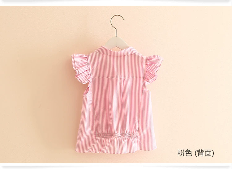 Áo sơ mi nữ mùa hè 2019 trẻ em Áo sơ mi ngắn tay Hàn Quốc bé gái áo mới cotton nữ áo sơ mi búp bê nước ngoài - Áo sơ mi