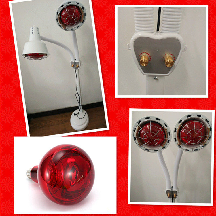 Infrared baking lamp 230V275W double-head manual temperature adjustment beauty baking lamp Infrared table lamp