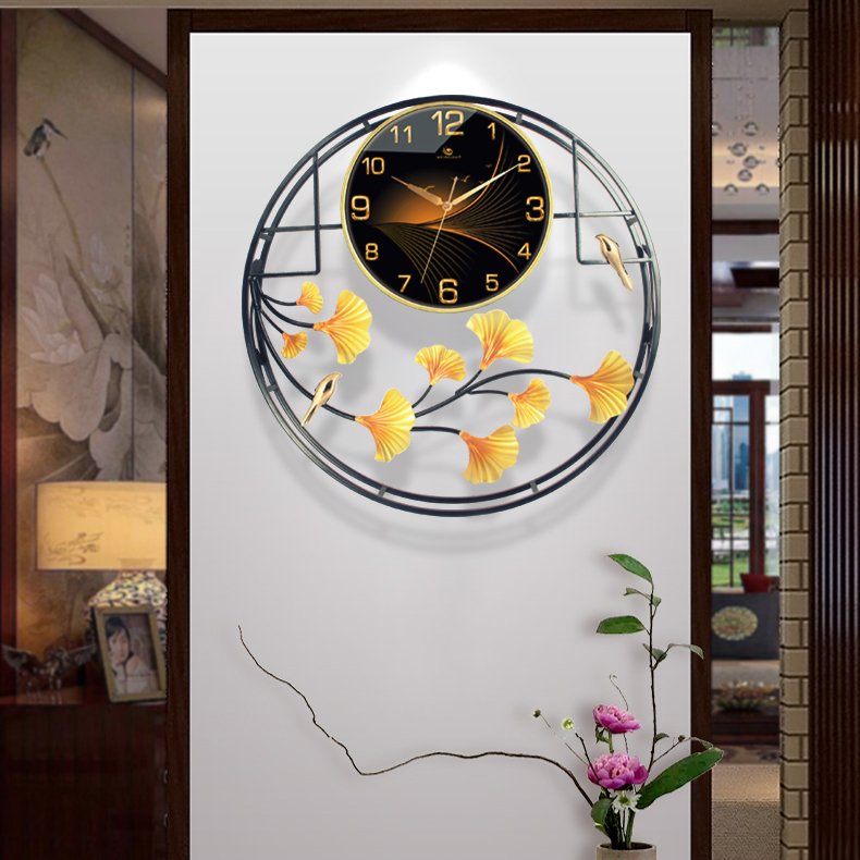 Modern simple fashion household silent quartz clock Creative living room personality wall clock Atmospheric new Chinese clock