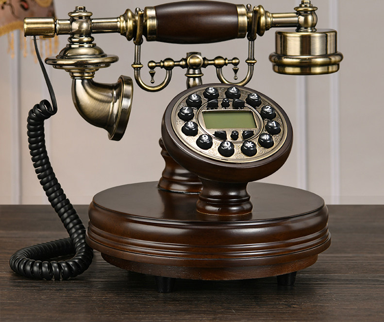 Проводной и DECT-телефон 美式覆古彷古电话机老式实木家用座机欧式无线插手机卡全网通电话