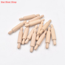 10Pcs Miniatures Dollhouse Woodhouse Wooden Rolling Pin Sticks Mini Ki