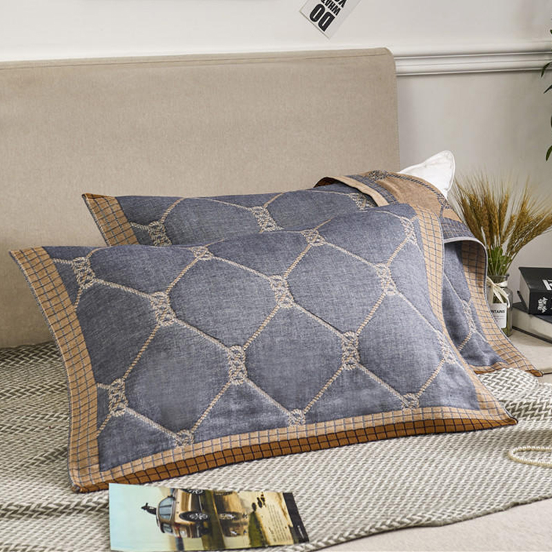 Full cotton net red upscale six-floor gauze pillow towel pair with pure cotton thickened pillow headscarf soft double for boys' home