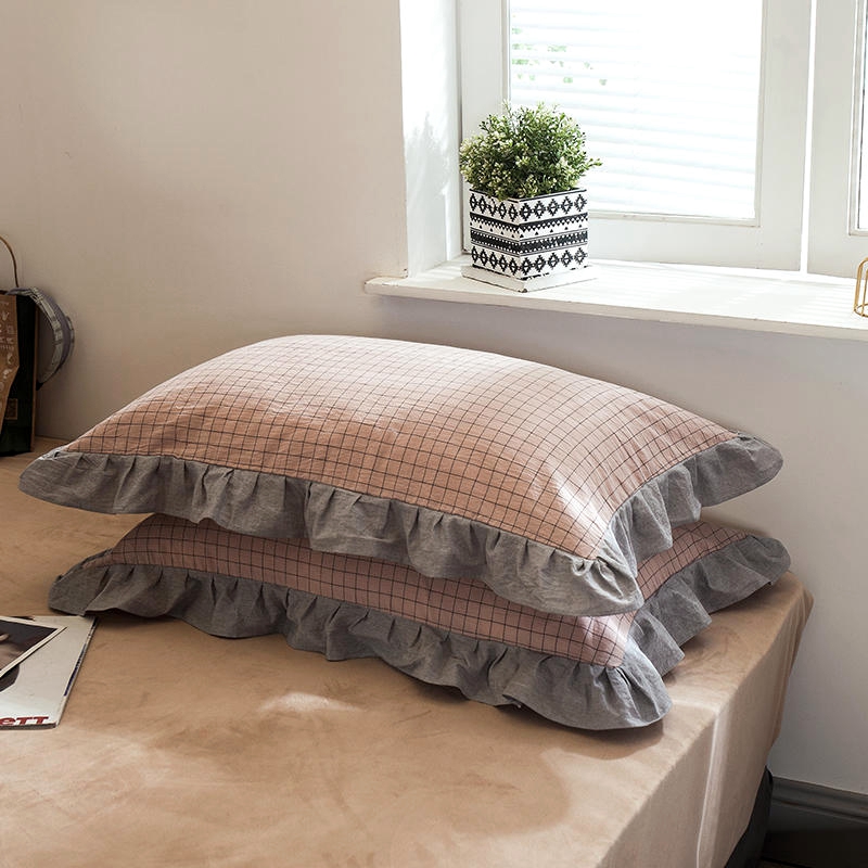 Full cotton washed cotton side pillowcase pair of clothing pure cotton pillowcase student dorm room single pillow inner sleeve 48x74cm