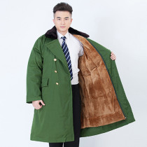 Military coat cotton coat mens winter thickened long disassembled coat cold storage cold proof cotton coat long thick yellow coat