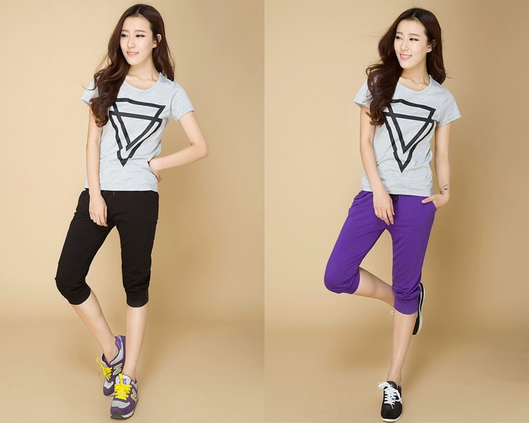 Quần crop top 2017 quần lửng thể thao nữ quần lửng là quần mỏng tại nhà quần harem quần lửng