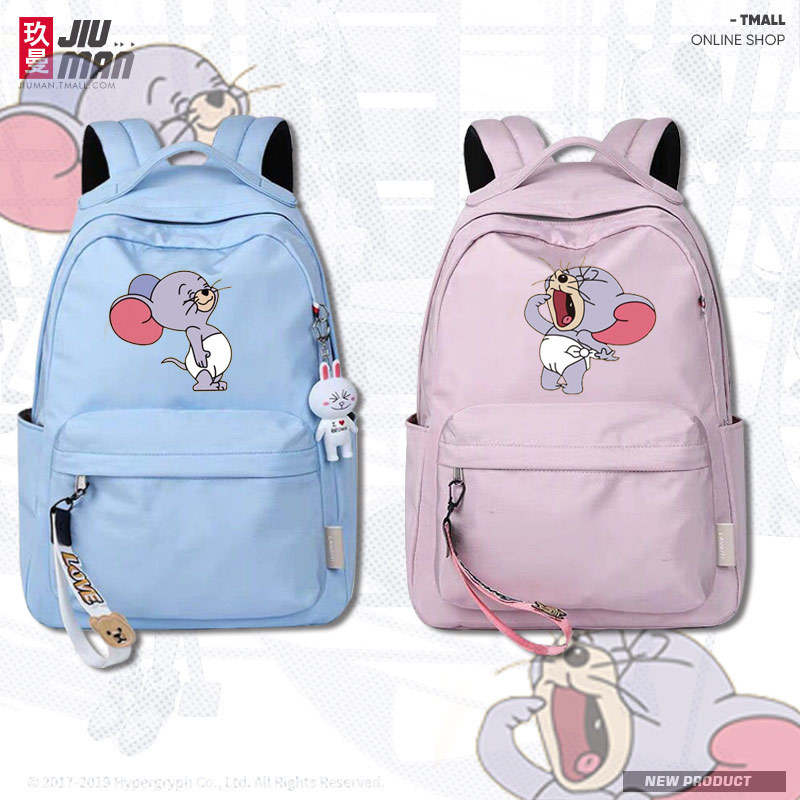 Tom and Jerry Tuffy Cartoon Animation Peripheral Student Campus Waterproof Large-Capacity School Bag Unisex Backpack Tt
