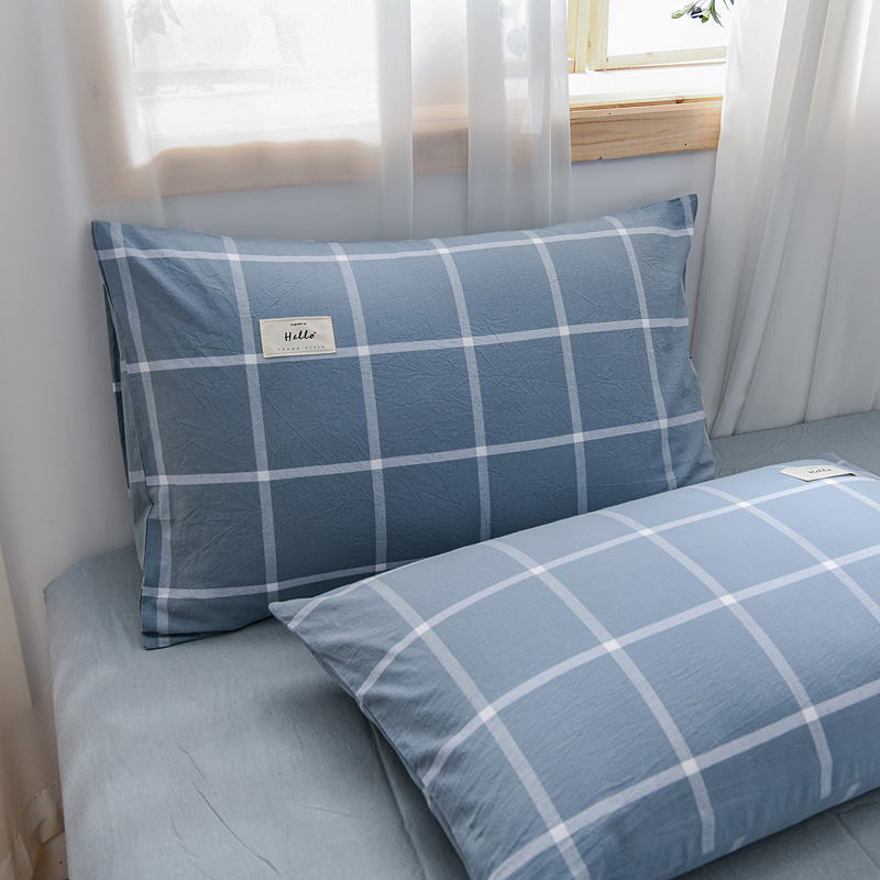 Minimalist washed cotton pillowcase full cotton pair home net red pillow cover pure cotton single adult 48 * 74 Four Seasons universal