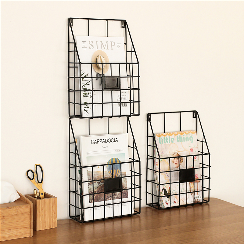 Nordic Iron Art Bookshelves Dormitory Magazine Racks Brief Living Room Wall-mounted Press Shelf Wall Deco shelf Shelves Shelves