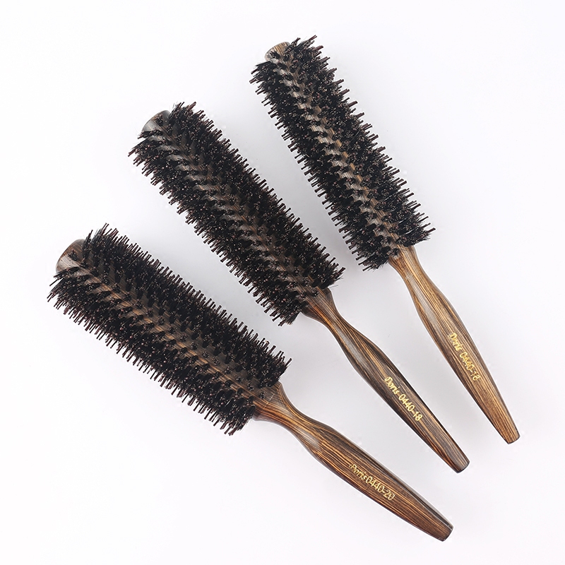 Roll Comb Pig Mane Roll Comb inner button blow straight hair Antistatic beauty hair dryer styled pear Blossom Head Cylinder Roll Comb