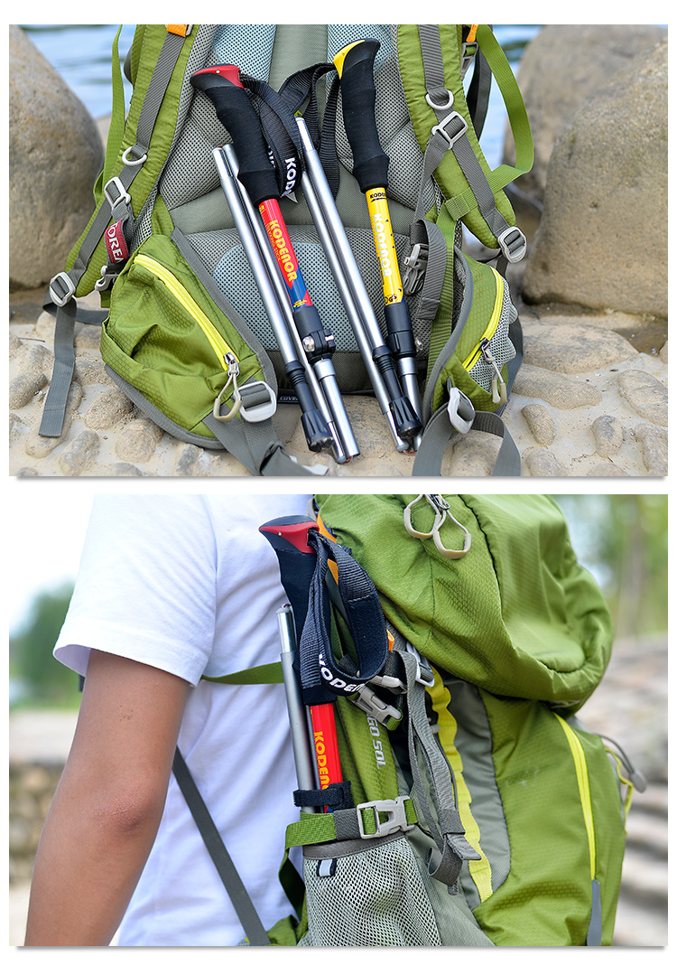 Giới hạn mua 2 cực ngắn siêu nhẹ ngoài trời gấp trekking cực nhôm ổ khóa kính thiên văn xử lý thẳng mía đi bộ carbon gậy leo núi đa năng