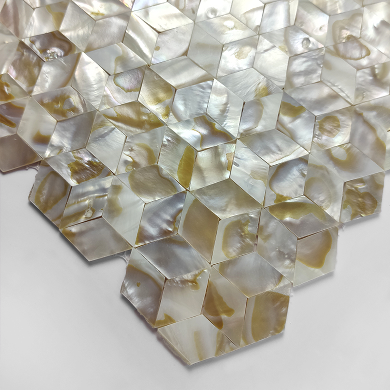 Rhomboid Shells Mosaic Wall Appliqued Quadrilateral Tile Sofa Background Wall Natural Freshwater Bay Self-Glued Close Parquet Bathroom