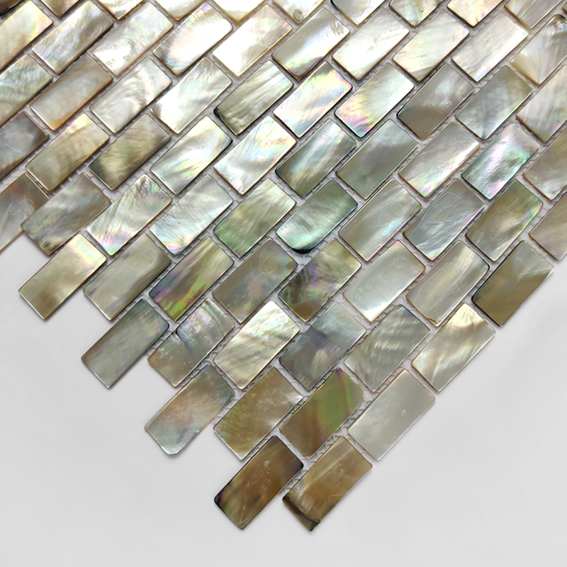 Imported Black Butterfly Tooth Type Natural Shell Mosaic Magnetic Brick Dense Collage Self Adhesive Villa Background Wall Living Room Wall Sticker