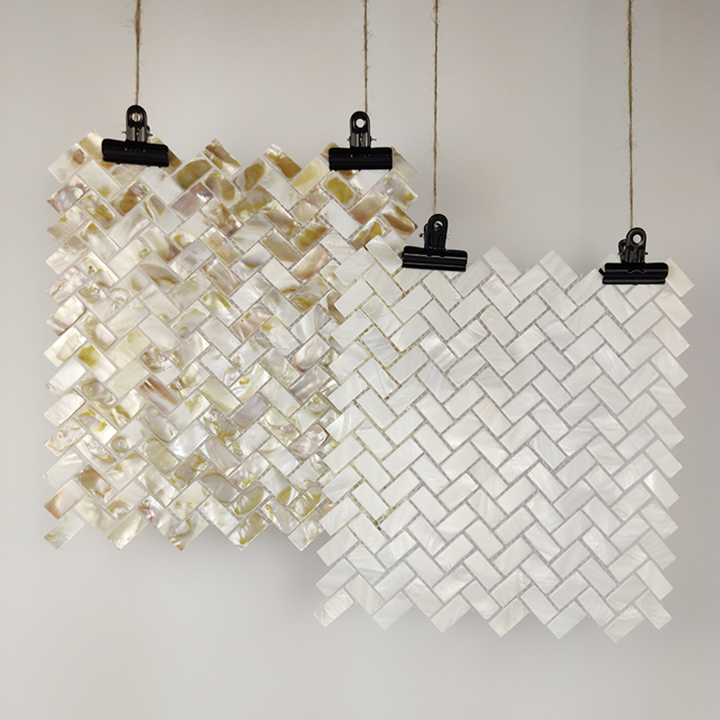 Shell Mosaic Wall Sticker Self-Stick Tile TV Background Wall Natural Fish Bones Human Glyph Makeup Room Bathroom kitchen