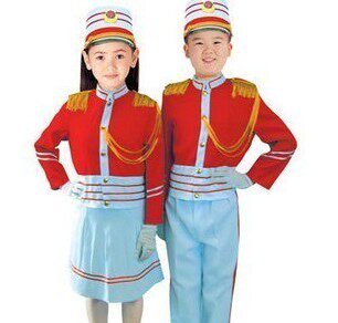 Toddler Flag Bearer Clothing Children's Honor Guard Service Band Wear less first team drummer and drum number Team Conserve dress new